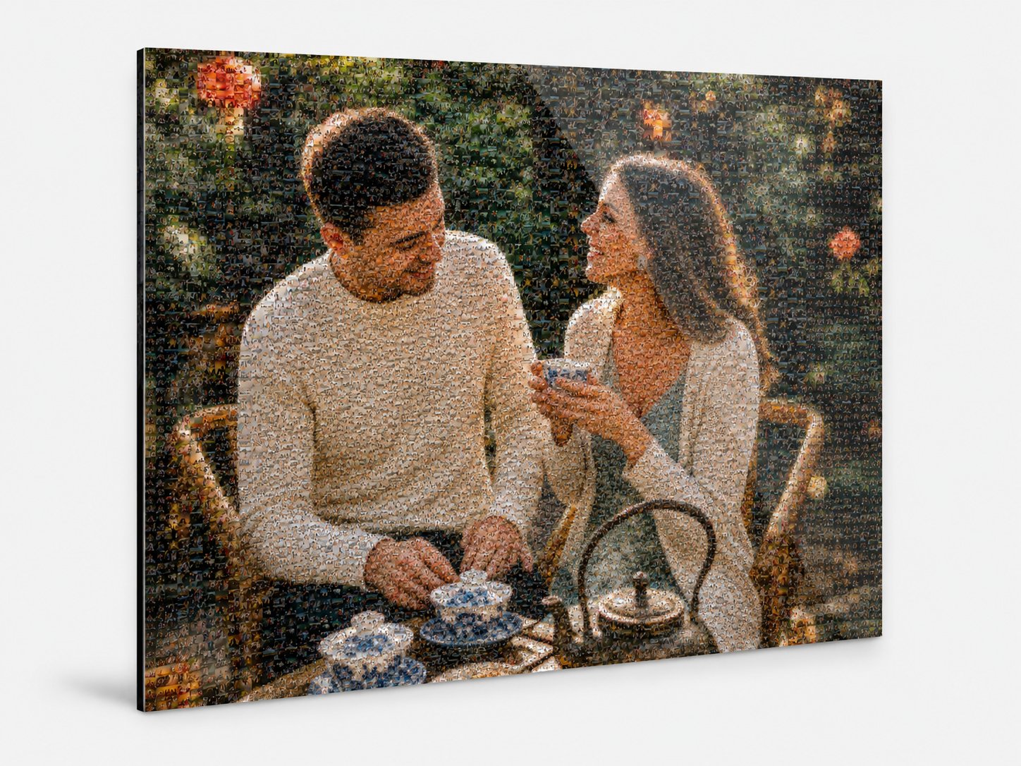 Photo mosaic under acrylic glass